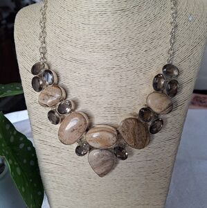 .925 SS Arisanal Handcrafted  Necklace  Gemstones,made in INDIA adjustab. Length